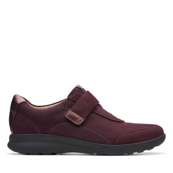 Clarks Womens Un Adorn Lo Trainers Aubergine Combi | USA-5067482